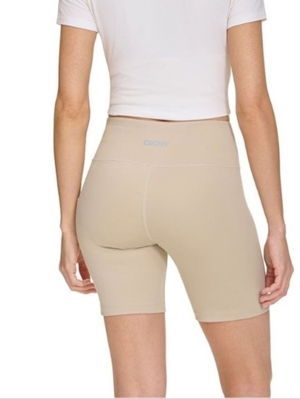 DKNY Beige High-Rise Bike Shorts with Side Pocket NWOT